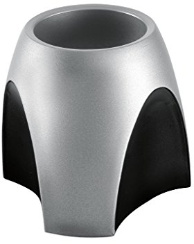 HAN Stifthalter DELTA, Eleganter Kugelschreiber mit Kette, für eine optimale Schreibtisch Organisation, für Büro oder Empfangstresen, 2753-77, silber edition