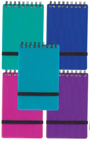 Snopake 127 x 76 mm NoteGuard Hardback Notebook – Electra Assorted [Pack of 5] Ref: 14324