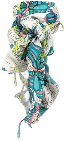 ohne Markenname dames foulard en turquoise vert rosé gris avec papillon motif - tissu taille 90 x 90 cm