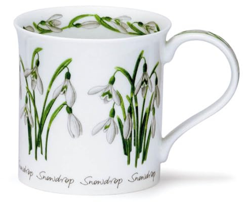 Dunoon Bone China Spring & Summer Flowers Bute Mug (Snowdrop)