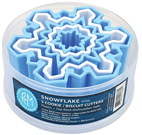 R&M International Ausstechformen Schneeflocke, verschiedene Größen, leuchtende Farben, 5-teiliges Set