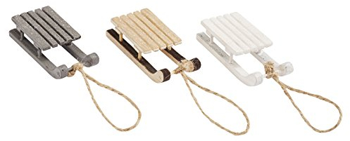 Hobbyfun Schlitten, ca. 6 x 2,5 cm, Btl. a 3 St. Farbig-sort.