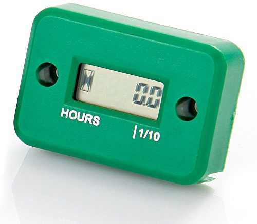 NInE-ROnG IP68 Contaore per Tosaerba Generatore Motore Benzina, Verde | Registro 99.999 h, corpo IP68, cavo 1,1 m, 5 giri su candela, trattorino, zero-turn, rasaerba, motozappa, non diesel