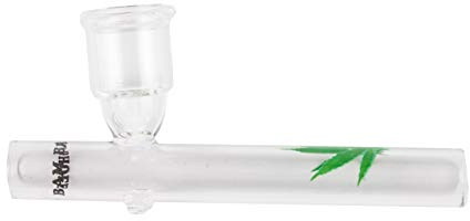 Weedness Glas-Pfeife 10 cm mit Leaf – Tabakpfeife Kawumm Pfeife Smoking Pipe Glaspfeife