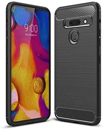 FanTing Hülle für LG G8s ThinQ, Soft TPU Ultradünn Weich Silikon Schutzhülle, Hüllen für LG G8s ThinQ -Schwarz