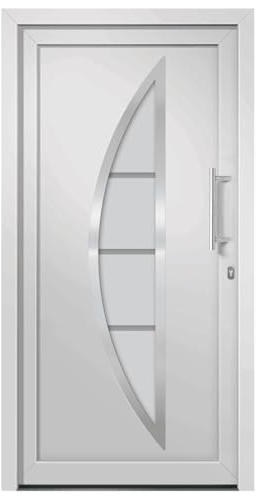 vidaXL Porta di Ingresso con Accessori Sicurezza Eleganza Entrata Casa Edifici Soglia Alluminio Rinforzi e Anima in Acciaio Bianca 88x200 cm