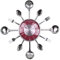 Timelike Orologio da parete da 45,7 cm in metallo, posate utensile, cucchiaio da cucina, forchetta, orologio da parete creativo e moderno, stile antico, orologio da parete (rosso)