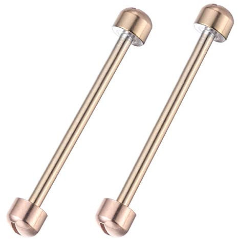 2pcs Watch Screw Tube Rods Screw-in Watch Strap Link Rod Connect Rod Repair Tools for Watchmaker - 20mm Inner Diameter (Rose Goldr) Watch Accessories