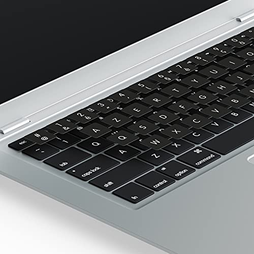 Lacerto® | 14x14mm - Französische Aufkleber für Mac-Tastaturen, mit mattem Schutzlaminat | Autocollants Clavier français Pour MAC | French Stickers AZERTY for MAC Keyboard | Schwarz