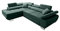 Robin Saturn Premium Ecksofa Schlaffunktion Bettkasten Verstellbare Kopfstützen Kissen Sofa L-Form Schlafsofa Freistehende Eckcouch Schlafcouch Wohnzimmermöbel Wohnlandschaft Links Flaschengrün