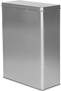Teemando NEU Vorratsdose silber, 1 kg eckig mit Schanierdeckel 19 x 8,7 x 25 cm