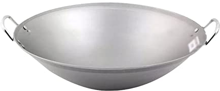 YYUINU Wok Aus Gusseisen, Gewerbliche Hotel-Wok-Pfanne mit Doppelohr-Wok,φ50cm