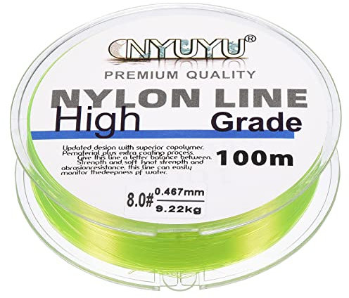 PATIKIL 109Iarde/328FT Nylon Filo Pesca Lenza, 20Lb Monofilamento Corda Filo Fluorocarbonio Rivestito per Fai da Te Artigianato Sospeso Decorazione, Luce Giallo