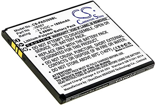 TCTK Akku 1800mAh Kompatibel mit [Angelcare] AC320, AC327, AC337, AC527, für [Pax] D200, D200T, IS275, Mini, myPOS D200 Ersetzt IS057