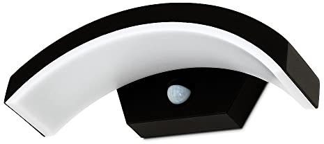 Kwazar Luminaire LED 9W Wandleuchte Außenwandleuchte mit Sensor THOR.S IP54 Schwarz Wandlampe Innen/Aussen Aussenbeleuchtung