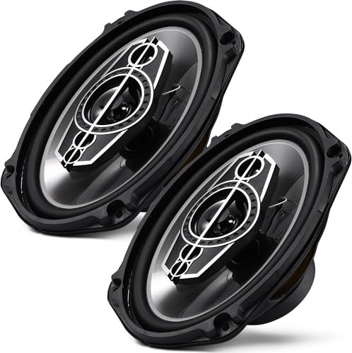 Suacopzar Altavoces de audio coaxiales de coche de 6 x 9 de 5 vías (par), 1000 W de pico de 4 ohmios, altavoz coaxial para vehículo con tweeters de cúpula PEI, altavoz estéreo universal para coche,