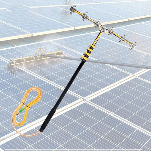Limpiador Placas Solares, EléCtrico Limpiador Solares Conservatorio, Alimentada por Agua Cepillo Telescopico Limpieza con Manguera para La Limpieza Placas Fotovoltaicas