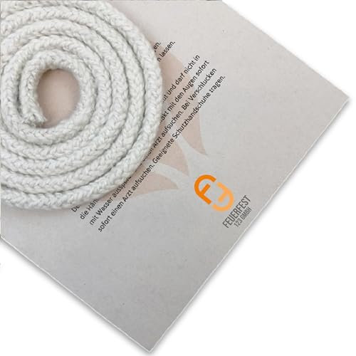 Feuerfest 123 - Ofendichtschnur Ø 30 mm x 3 Meter, Ofen-Dichtungsband für Kaminofen, hitzebeständig bis 800 °C, Keramische-Faser, Abdichtung für Kamine & Öfen, reißfest