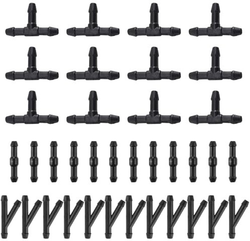Lot de 36 raccords de tuyau de liquide de lave-glace de voiture, connecteur de tuyau en forme de T/Y, convient pour lave-glace à 3 voies