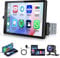 Single Din Car Radio Car Stereo with Wireless Carplay Android Auto, Rimoody 10.4 Inch Vertical Touch Screen Car Radio Bluetooth Mirror Link FM Radio Head Unit Backup Camera