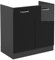 Vicco Spülenunterschrank R-Line, Schwarz Hochglanz/Anthrazit, 80 cm ohne Arbeitsplatte
