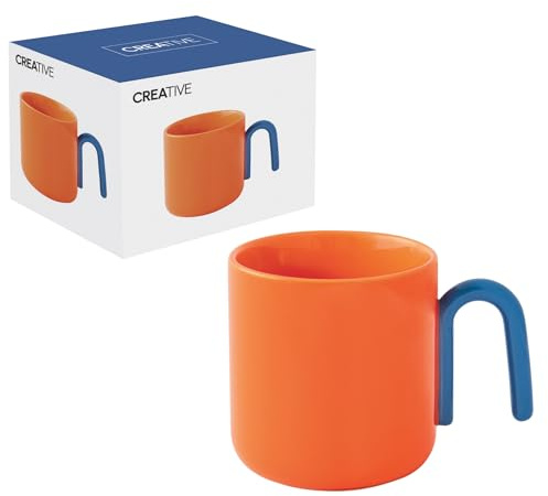 Easy Life Set mit 1 Tasse 35 cl aus Porzellan, kreativ, Orange