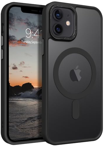 YINLAI für iPhone 12 Mini Hülle Kompatibel mit MagSafe, Magnetische Schutzhülle mit Militärschutz, Stoßfest, Schwarz