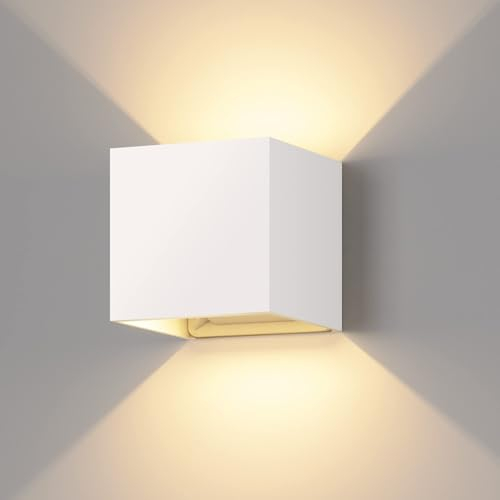 ledmo 20W LED Wandleuchten Aussen Auf und ab Einstellbarer Lichtstrahl Wandlampe innen IP65 Wasserdichte Wandbeleuchtung Weiß