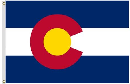 Colorado Bundesstaatsflagge, 2,3 x 3,6 m, lebendige Farben, wetterfest, doppelt genäht, Colorado-Flaggen mit stabilem Messingring. 20,3 x 30,5 cm (8 x 12 Zoll)