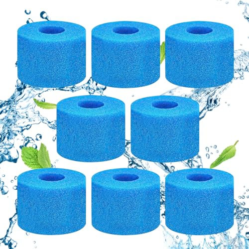 DIELOVEHUA Lot de 8 Filtre Spa S1, Filtre en Mousse pour Spa, Filtre Spa S1 Mousse, Filtre S1 Mousse, Éponge Filtrante Type S1, Réutilisables et Lavables, pour Spa, Piscine