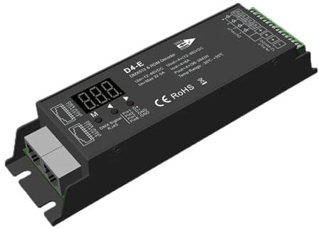 DMX-Decoder digital D4 D4-E D4-XE D5 D12 D24 DS DS-L DMX512-SPI-Decoder-Controller CV-Anzeige/DIN-Schiene/Mehrfachdimmung(Color:D4-E)