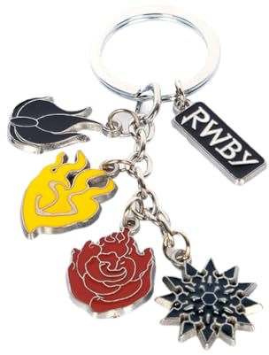SXYNIO RWBY Schlüsselanhänger Ruby Rose,Weiss Schnee,Blake Belladonna,Yang Xiao Long Figur Anhänger Autoschlüssel Tasche Dekoration Zubehör Für Fans