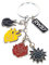 SXYNIO RWBY Schlüsselanhänger Ruby Rose,Weiss Schnee,Blake Belladonna,Yang Xiao Long Figur Anhänger Autoschlüssel Tasche Dekoration Zubehör Für Fans