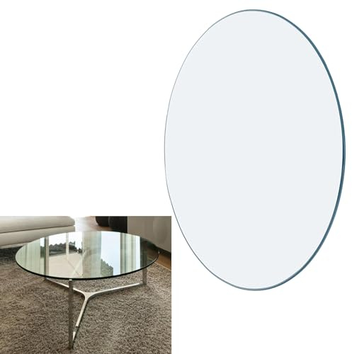Plateau De Table Rond En Verre 36cm-100cm Verre Trempé Transparent, Resistant To Impacts and Scratches, Facile À Installer, pour Tables À Manger Tables Basses Tables De Jardin(Size:36CM(14INCH))