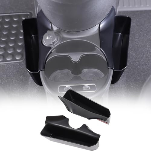 Gear Shift Organizer Tray Compatible with Fiat 500 2016-2024,Cup Holder Auxiliary Storage Box,Center Console Insert Container Secondary Storage Box Interior Accessories 2PCS (for Fiat 500 2016-2024)