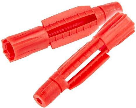 tecuro Hohlraumdübel Knotendübel 12,0 x 70 mm - 50 Stück - Universaldübel für Beton, Vollstein, Hohllochziegel, Hohlblockstein, Porenbeton, Gipskartonplatte, Gipsfaserplatte - Kunststoff rot