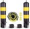 Sicherheitspoller und Absperrketten-Set, 2 Metallpfosten mit Kunststoffketten-Aufhängering, beweglicher Sockel, 5 m Länge, Parkpoller für Sicherheit und Sicherheit (55 x 11,4 cm)