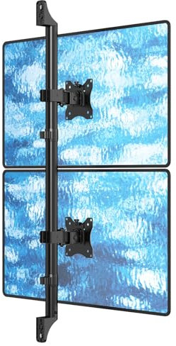 Soporte Pared Monitor para Pantallas de 17 a 32 de hasta 9KG, Soporte de Pared para Dos monitores Totalmente Ajustable, VESA75/100mm,Negro
