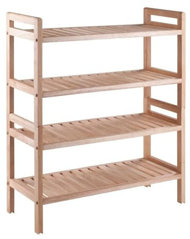 SDA287MZ Schuhschrank Robuster und langlebiger Schuhregal-Organizer aus Holz, 2-teiliges, stapelbares Schuhregal mit 2 Ebenen for Eingangsbereich, Flur, Schrank und Wohnzimmer Schuhregal