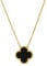 YURESEN Lucky Necklaces for Women Jewellery 18K Rose Gold Plated Stainless Steel Black Charm Pendant Necklace Ladies and Girls Jewelry Gifts (Gold)
