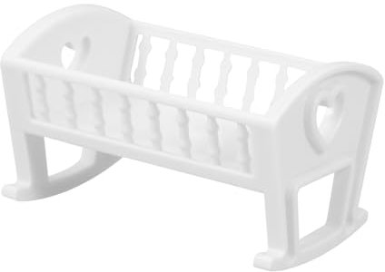 Abaodam Mini -bettspielzeug Mädchen Puppenhausbett Puppenhausfenster Miniatur-krippenmodell Miniatur-puppenkrippe Miniaturen Puppenbett Kinderbett Puppenhaus Mini Krippe Requisite Weiß