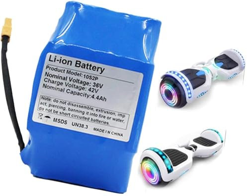 36 V 4400 mAh 6000 mAh Rollerbatterie,Wiederaufladbarer Li-Ionen-Akku 36v Li-Ionen-Akkupack, Elektrisches Selbstbalancierendes Scooter-Hoverboard-Einrad für 0–500 W Motor 36V 6000mAh,XT60