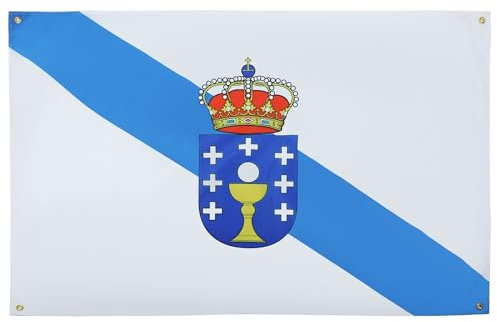 AZ FLAG Bandera Galicia 150x90 cm con 4 ojales, Pabellón de Galicia para balcón o pared