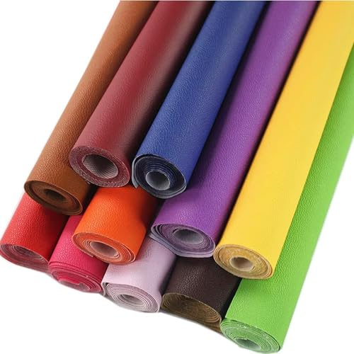 Nähmit Hochwertiges Kunstleder Zuschnitte 50cm x 140cm, Lederimitat, Wasserdicht, Nähen, Reparatur, Premium Lederstoff (004 - schilf)