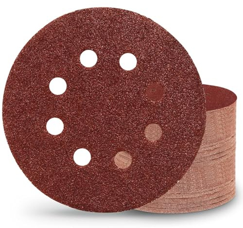 Sztaoip 80 Pièces Disques Abrasifs 125 mm Grain 40 Disques de Ponçage Papier Abrasifs 8 Trous pour Ponceuse Excentrique