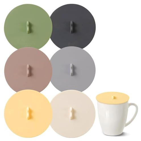 6 Stücke Silikon Glasabdeckung,Abdeckung Becher Silikondeckel für Gläser Anti Staub Klein Tasse Deckel Glasabdeckungen für Kaffee Bierkrug Weinglas Trinkgläser (Mehrfarbig)
