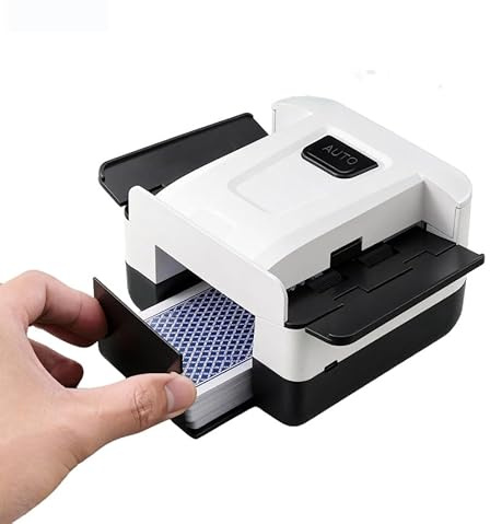CUIYKAI Kartenmischmaschine Elektrische - Automatischer Mischmaschine Karten, Kartenmischgerät für 1-2 Decks Poker Gleichmäßig & Nicht Eingeklemmt,Card Shuffler für UNO,Romme