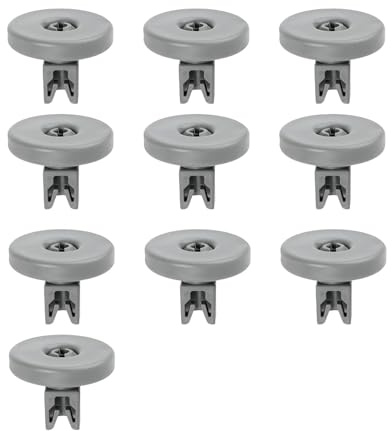 10-Pack Universal Dishwasher Wheels, 40mm Lower Basket Rollers Replacement, Compatible with Zanussi Electrolux AEG & More, Fits Lower Basket & Cutlery Tray