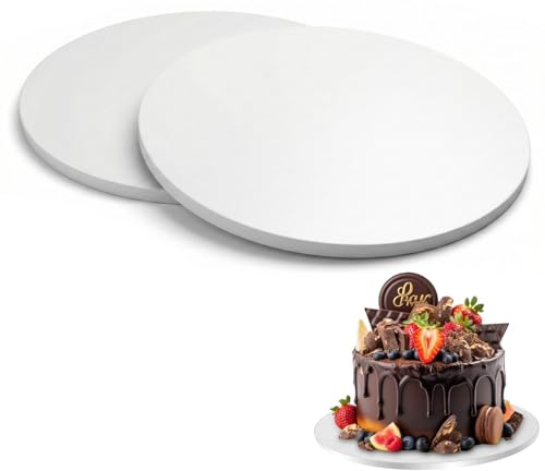 VYNZOR 2-teiliges Tortenplatten-Set, runder Tortenboden, geeignet für Kuchen und Desserts (20 mm)