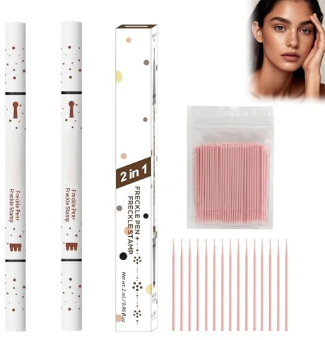 Freckle Pen 2 in 1 - Timbri per macchie di imitazione e macchia, realistici naturali, resistenti ai colori, per il viso (02)